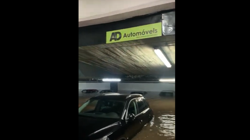Submerged cars in Centromar parking  in Funchal