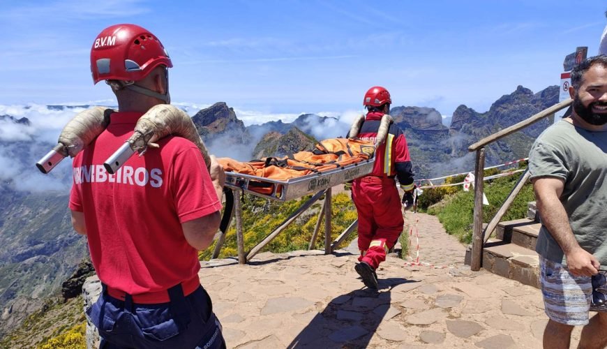 Accident on a CLOSED Walking Route makes firefighters back to Pico do Areeiro